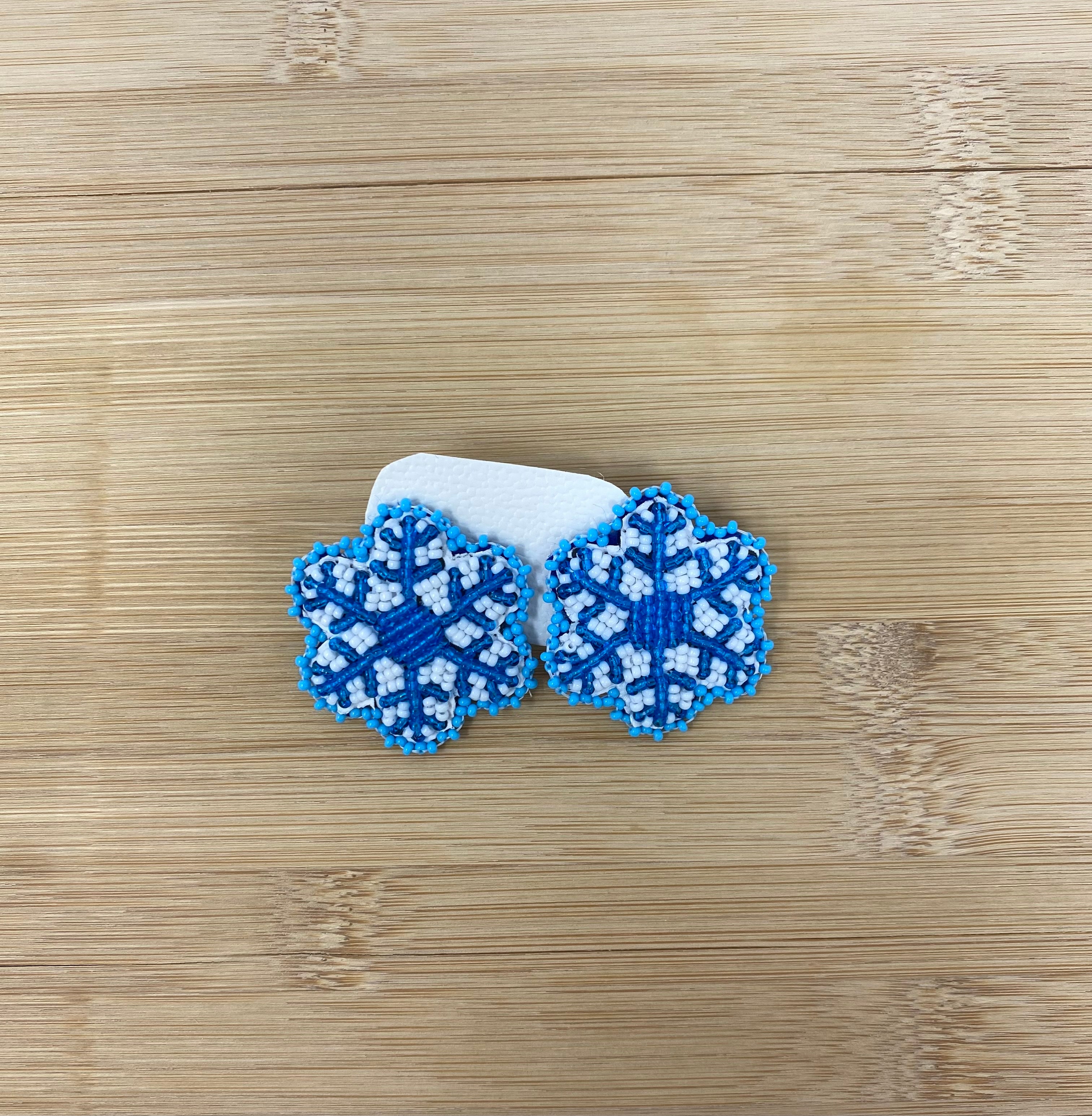Danielle Redgun Beaded Snowflake Earrings