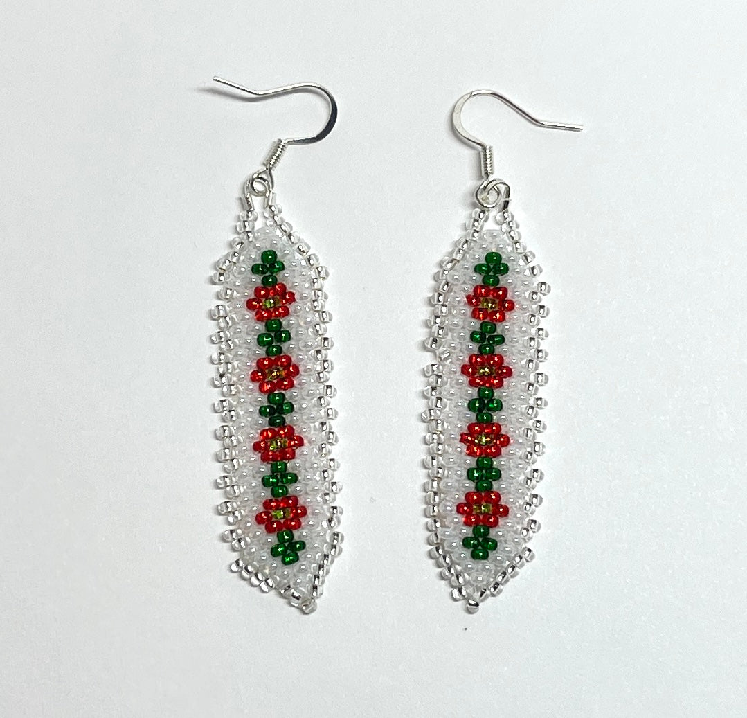 Brandon Swain Novlesky Christmas Feather Earrings