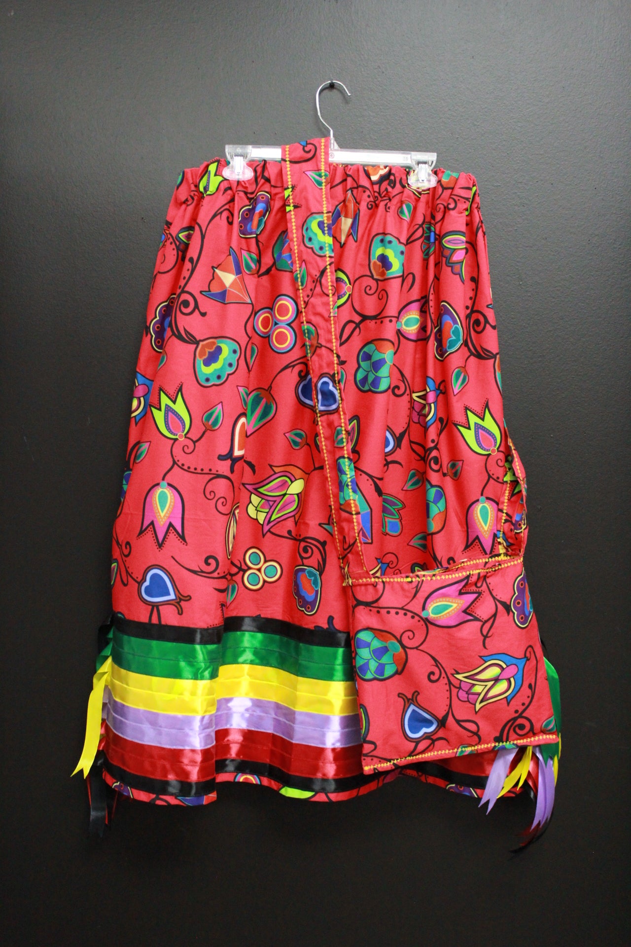 Indigenous Paisley Dahlia Ribbon Skirt w/ Bag