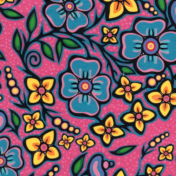 Jackie Traverse Ojibway Florals Cotton Rose