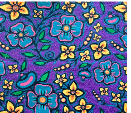 Jackie Traverse Ojibway Floral 1 Purple Flanelette