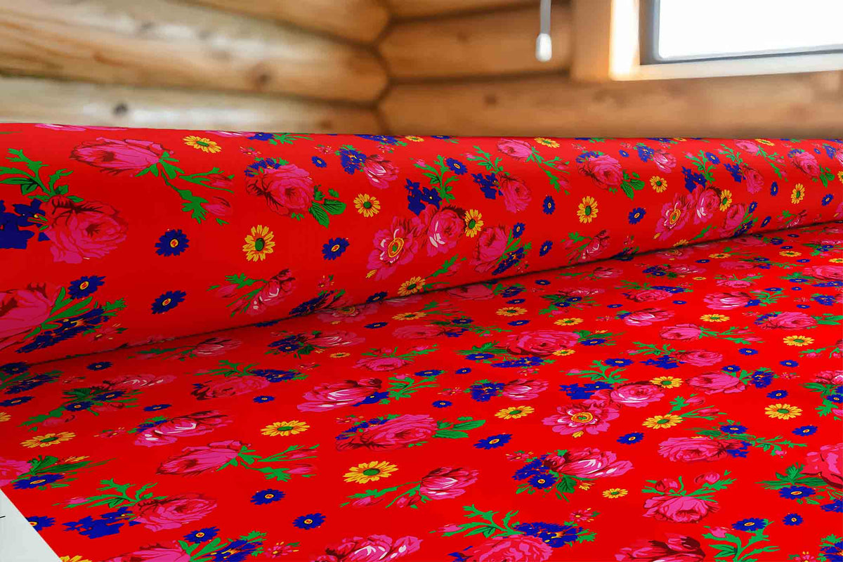 Kokum Ceremony Red Cotton Poplin
