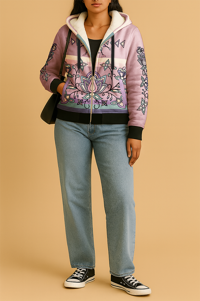 Snow Petal Spirit Women's Sherpa Hoodie