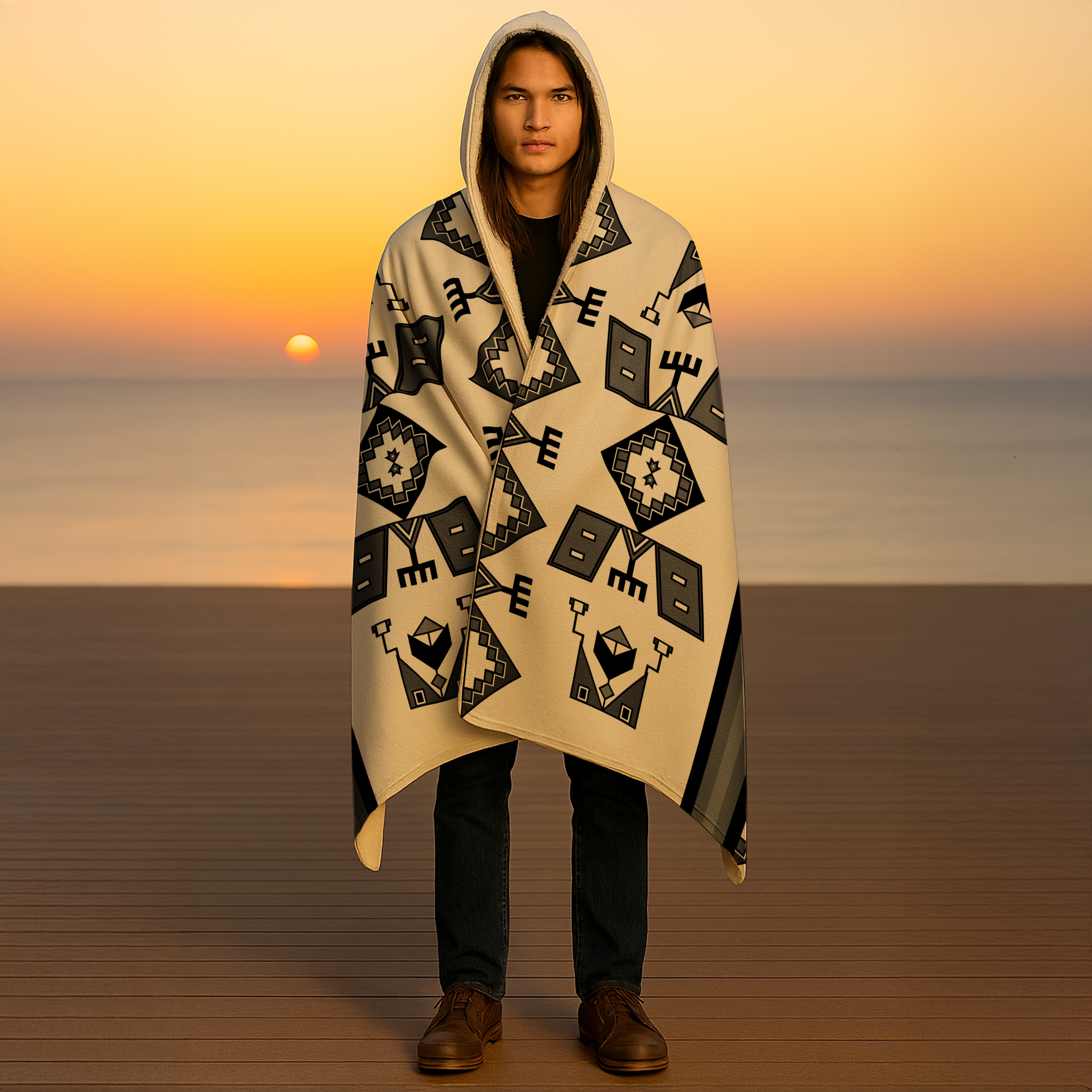 Thunder Drum Hooded Blanket
