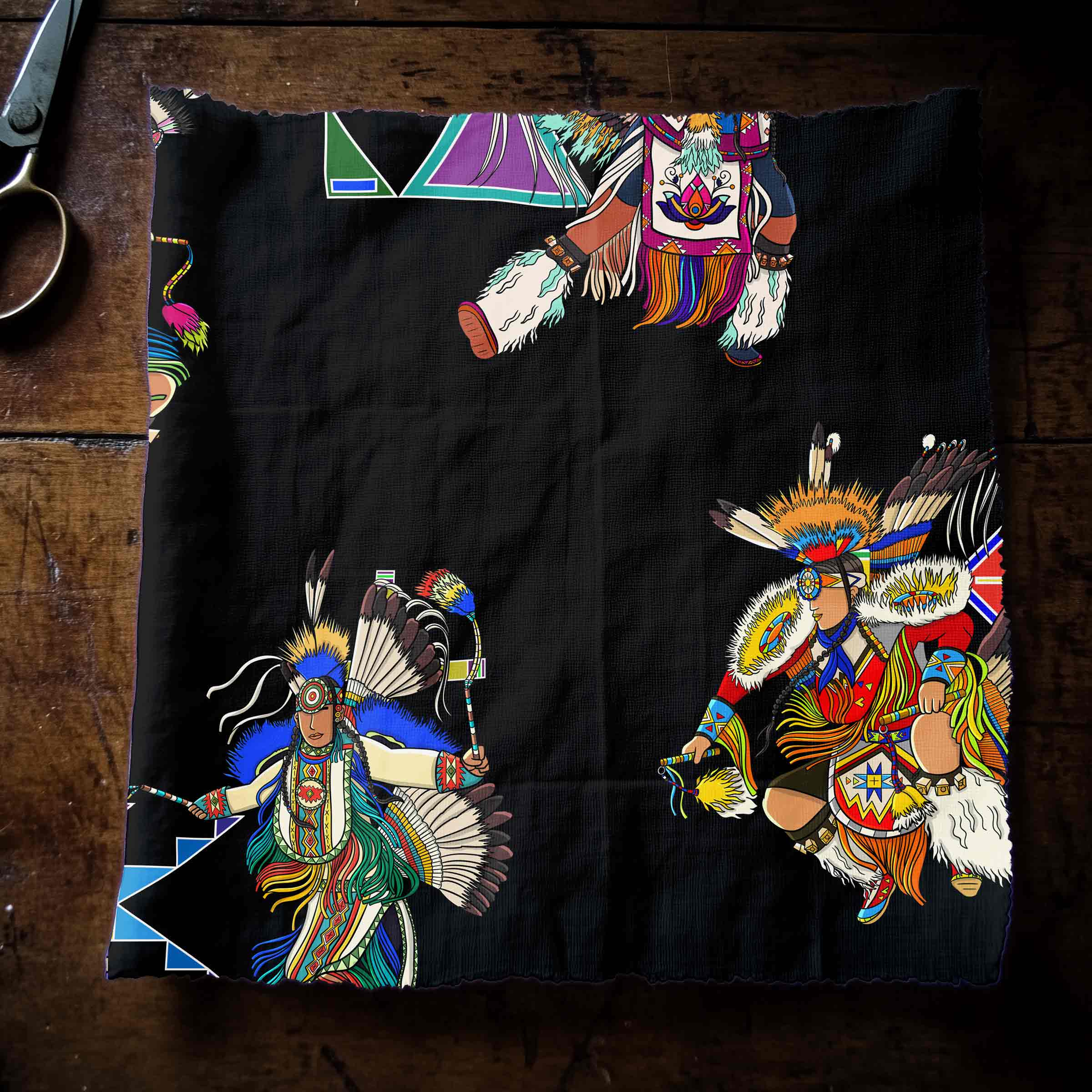 Men's Fancy Dancers Black Large Cotton Poplin