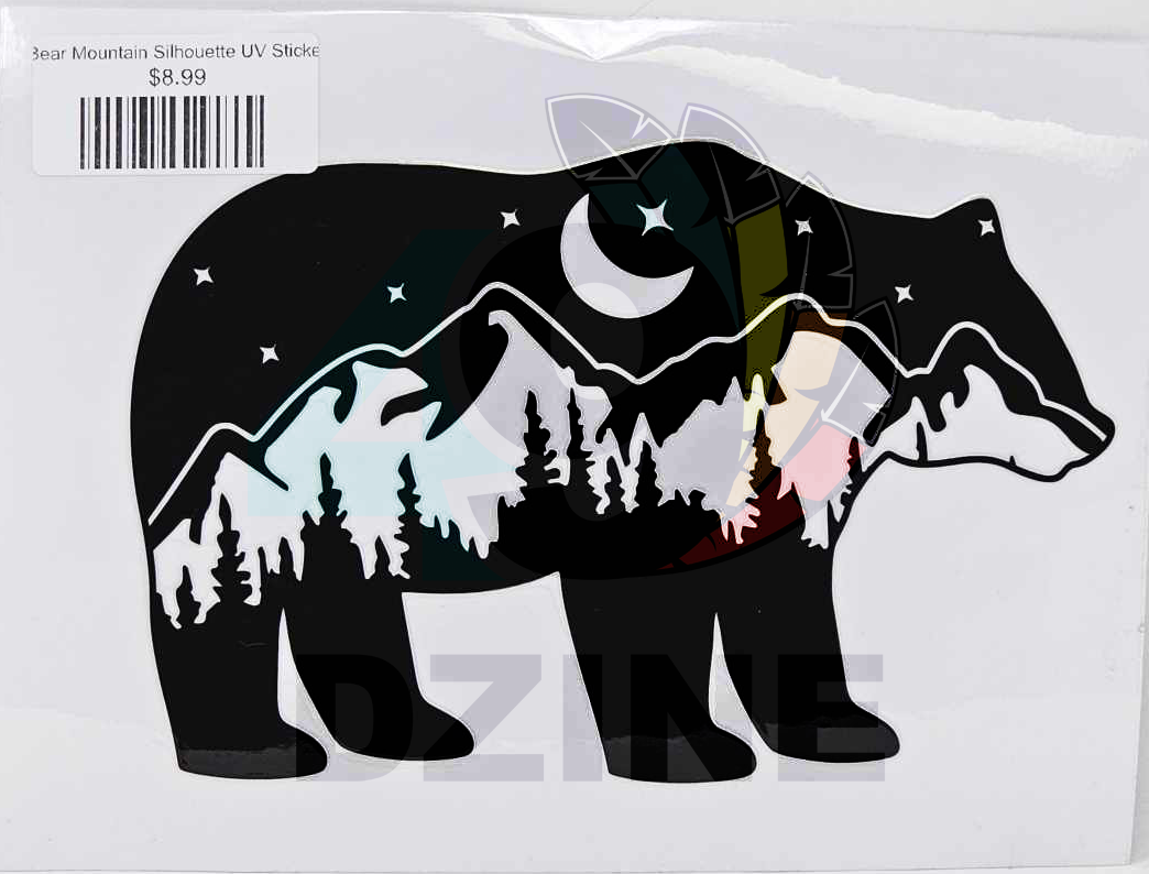 Bear Mountain Silhouette UV Sticker