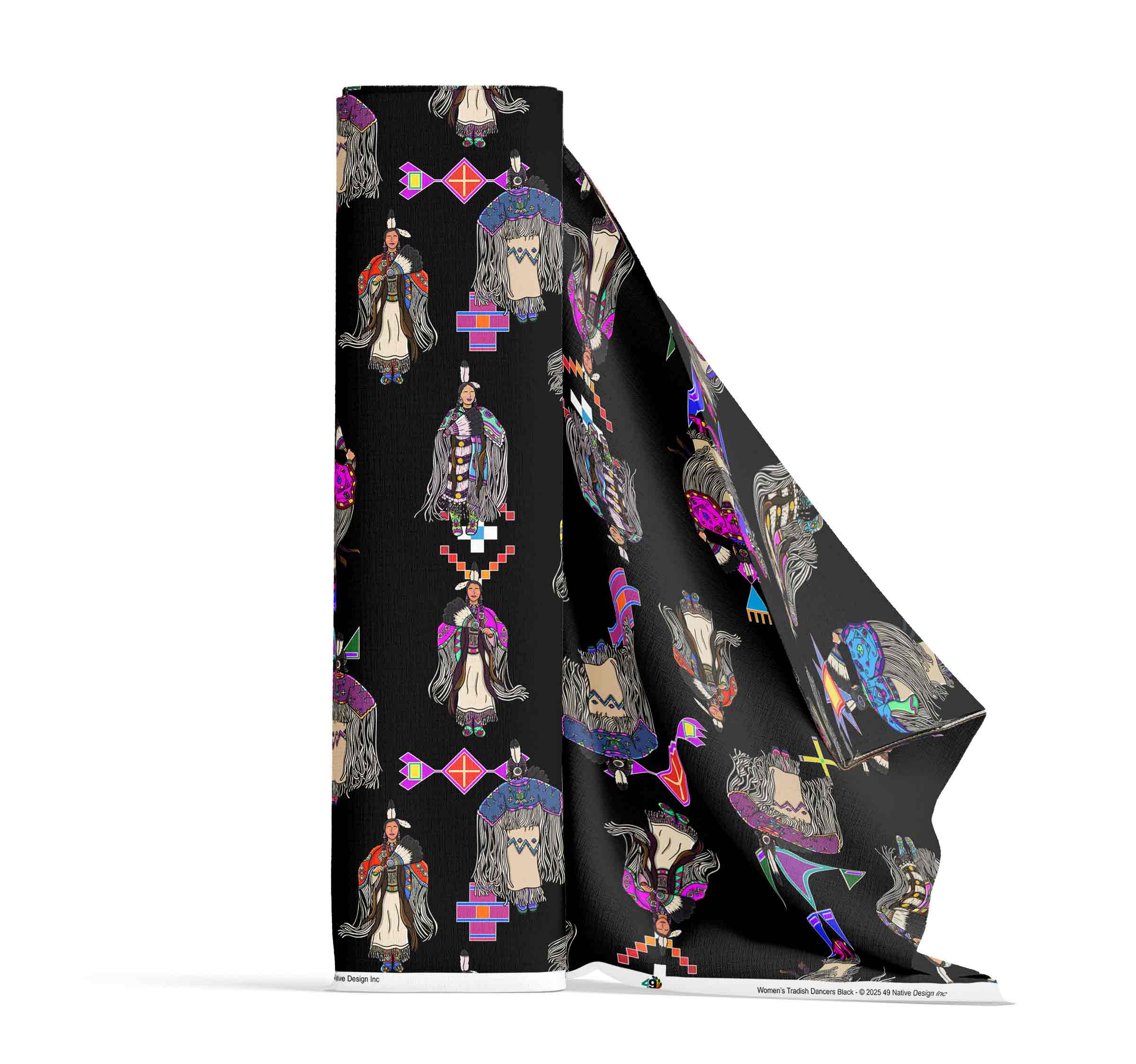 Women's Tradish Dancers Black Large Cotton Poplin