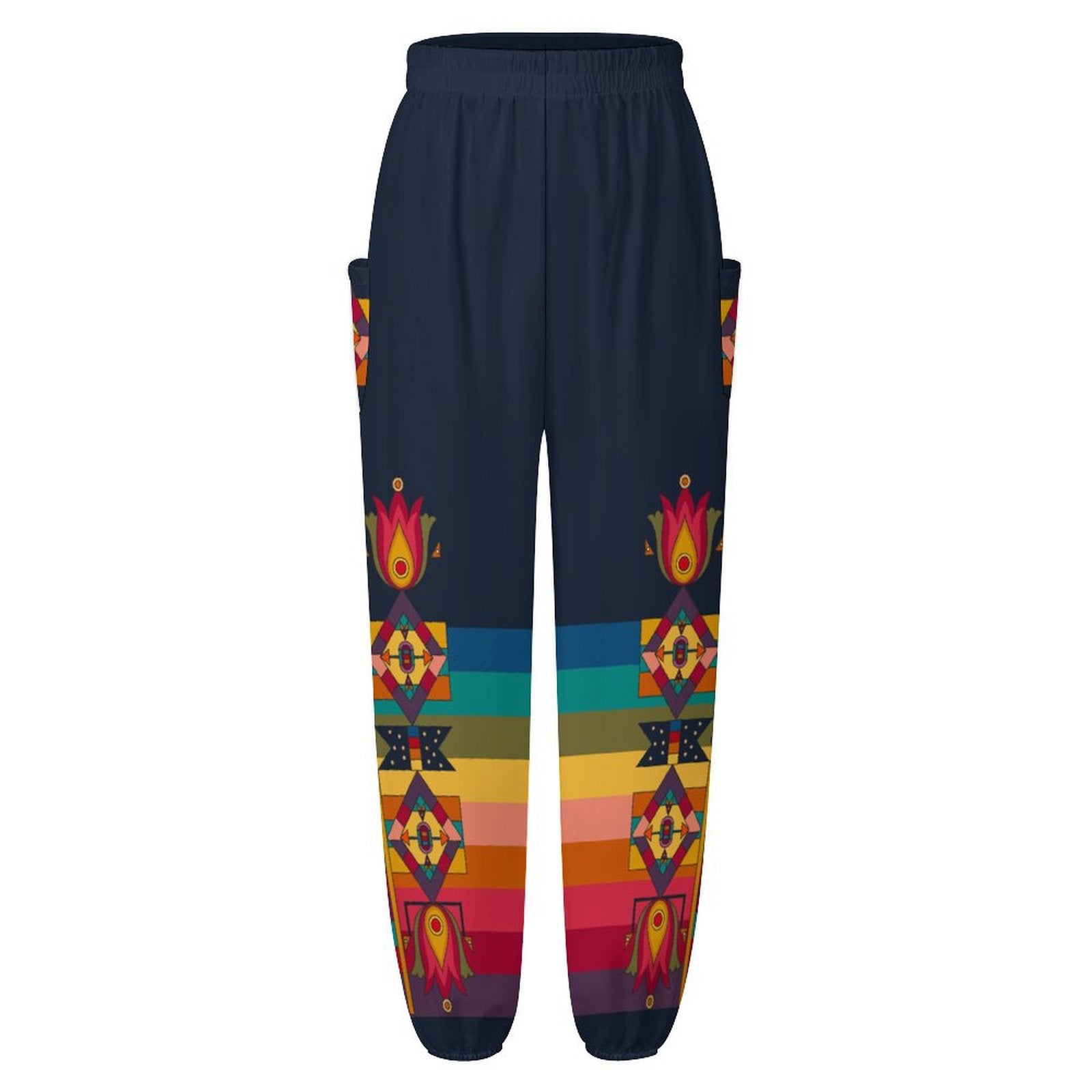 Floral Pathway Navy Ribbon Joggers