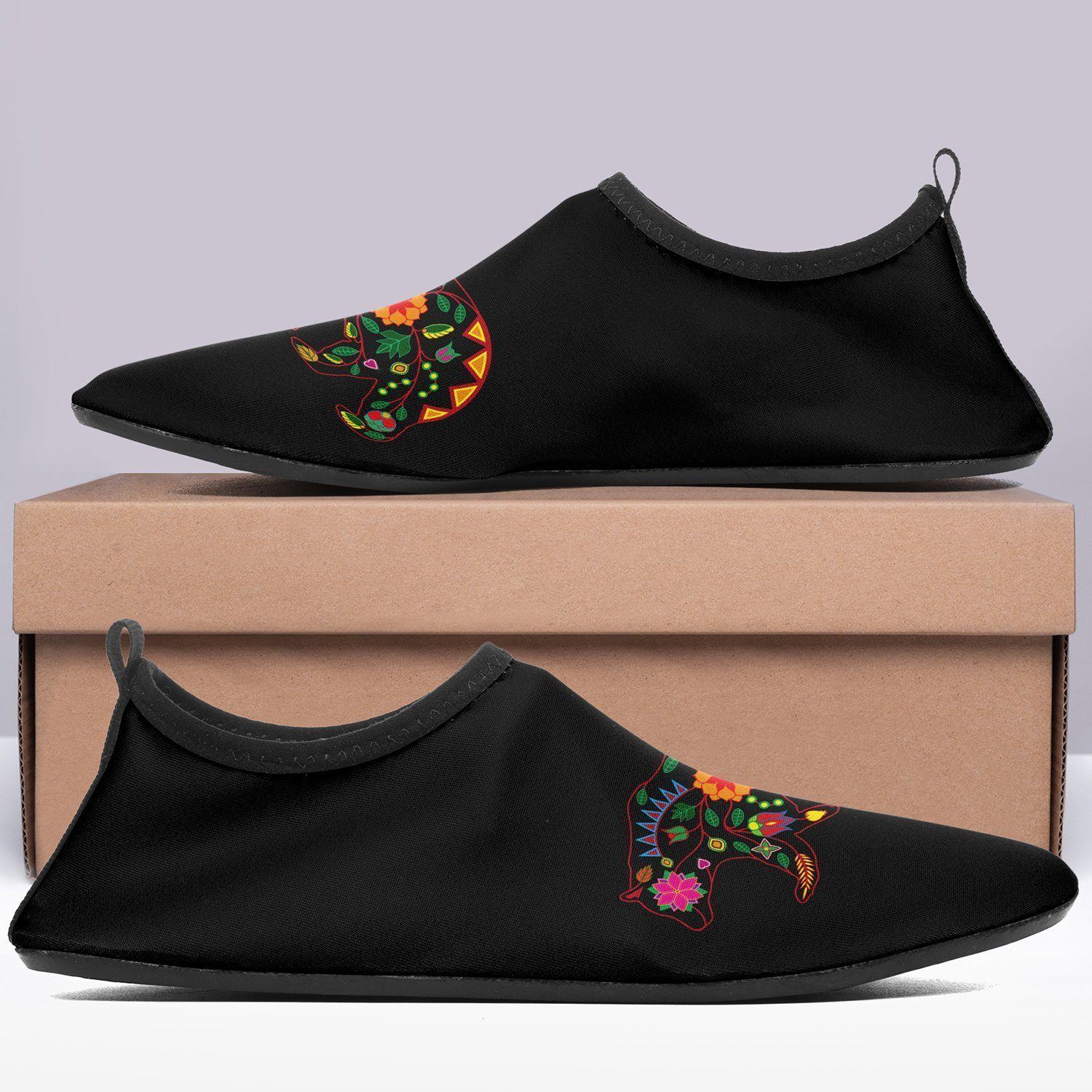 Floral Bear Sockamoccs Sockamoccs Kid's Slip On Shoes 49 Dzine 