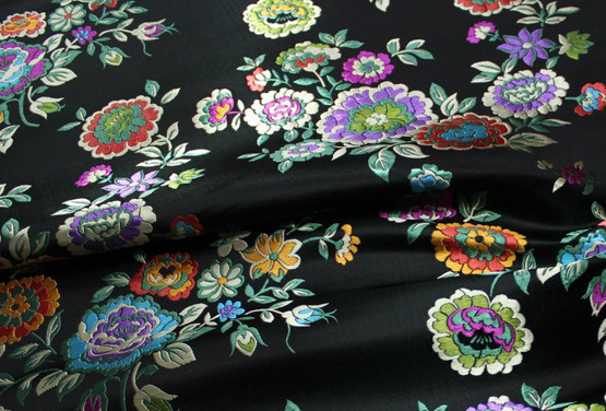 Petal Paradise Midnight Jacquard Fabric