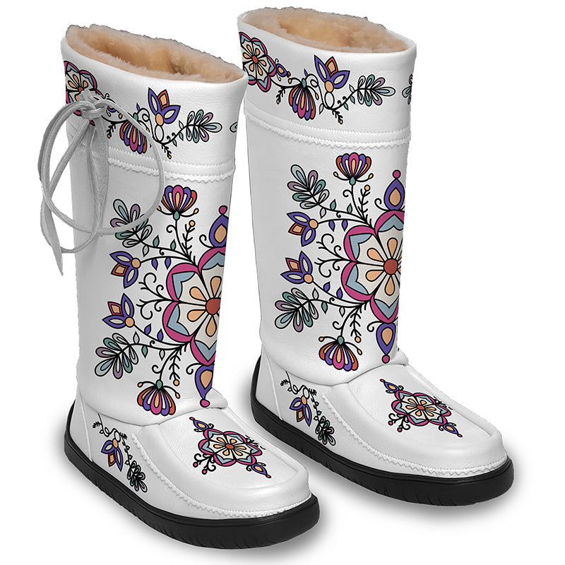 Aurora Petal Glow Real Leather MocLux Tall