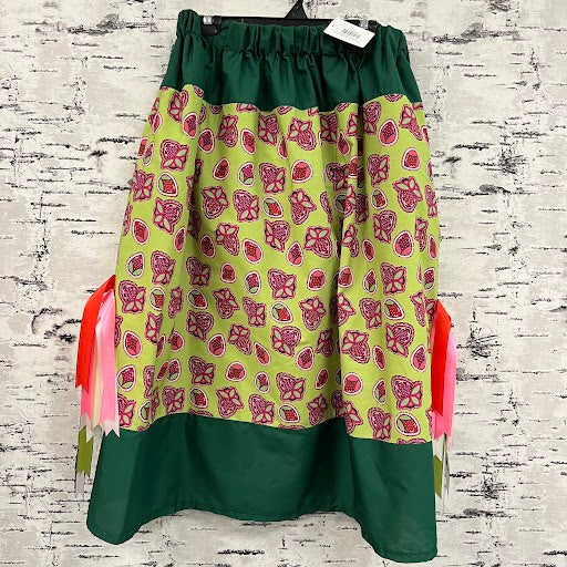 Beaded Strawberry Green Ribbon Skirt