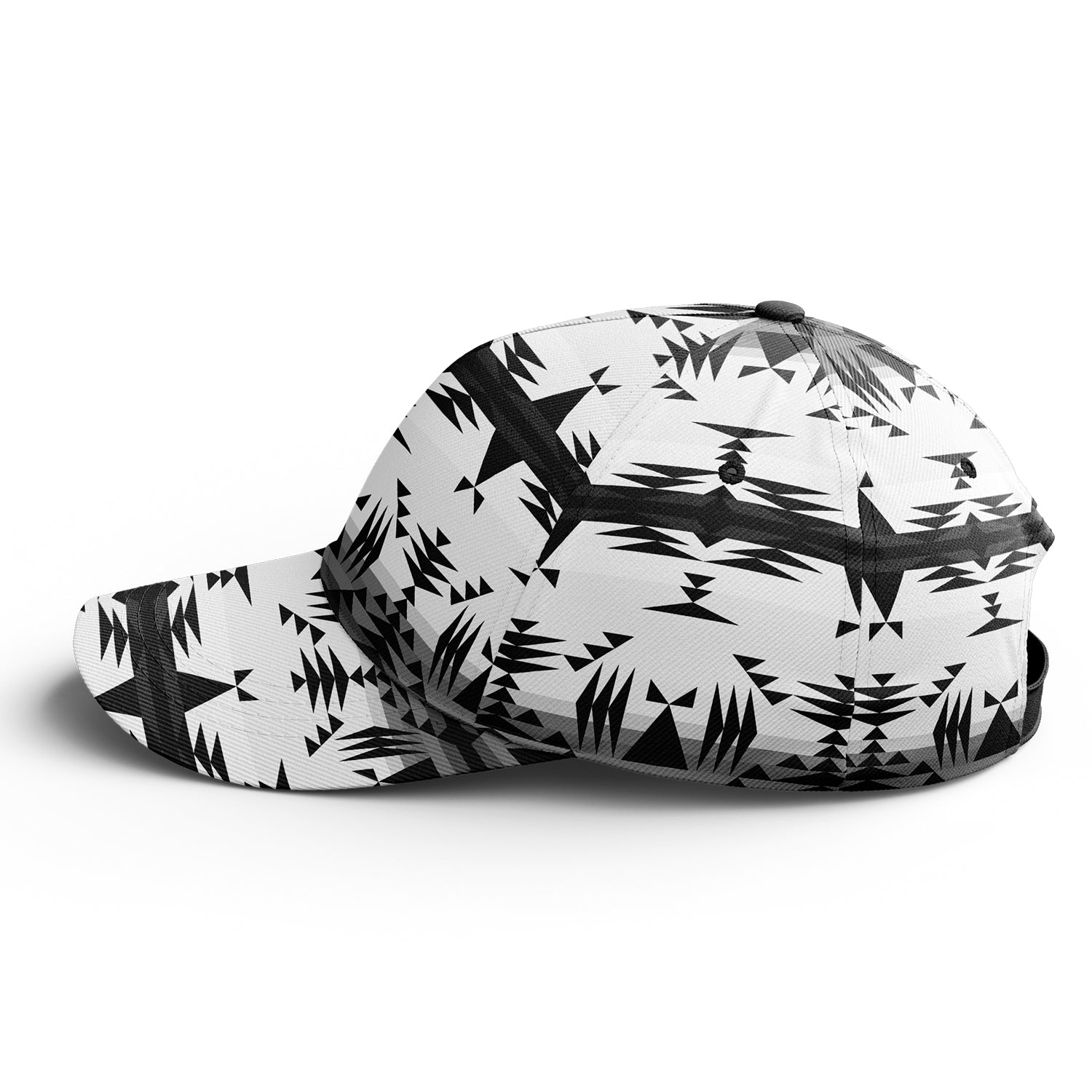 Between the Mountains White and Black Snapback Hat