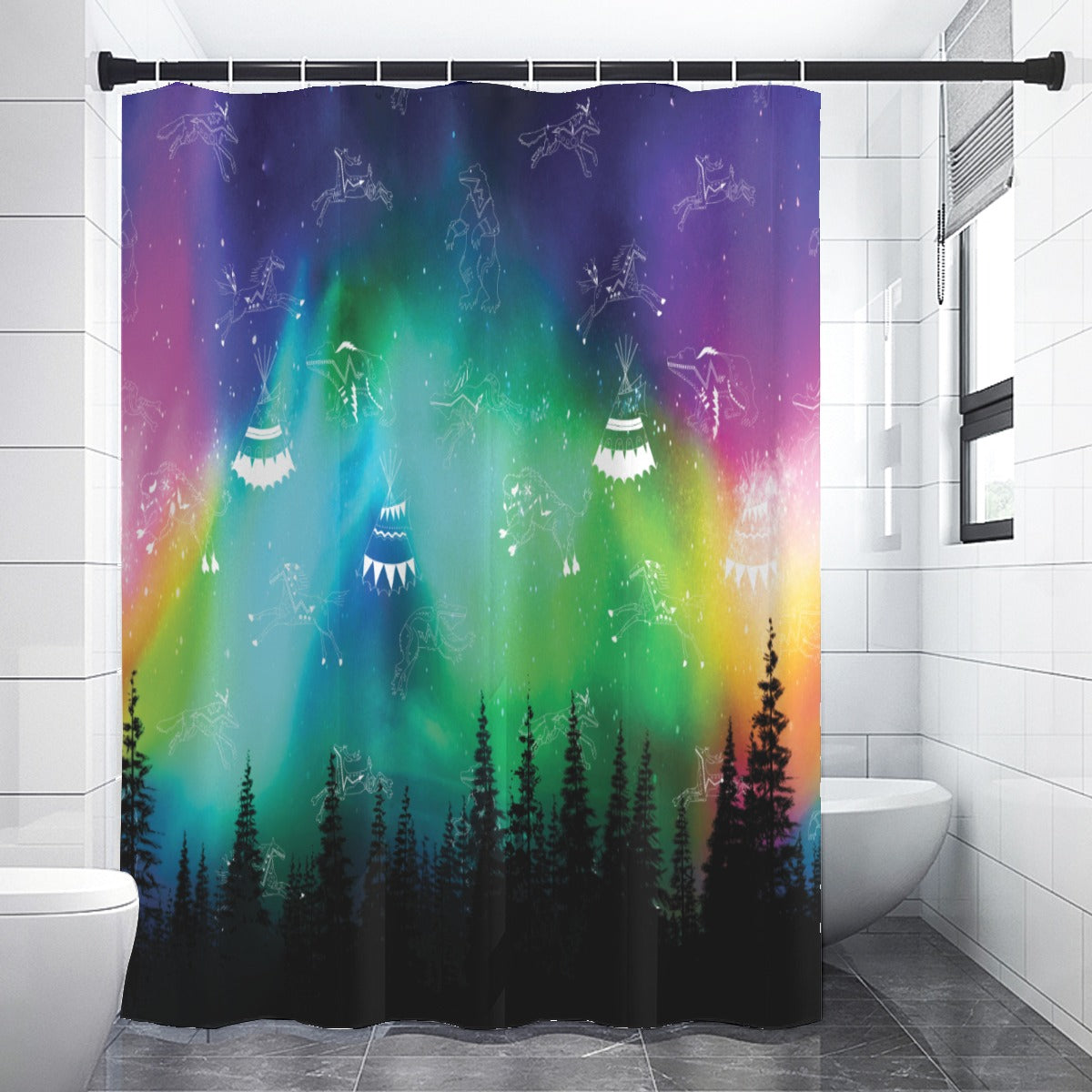 Aurora Medicine Animals Shower Curtain (59 inch x 71 inch)