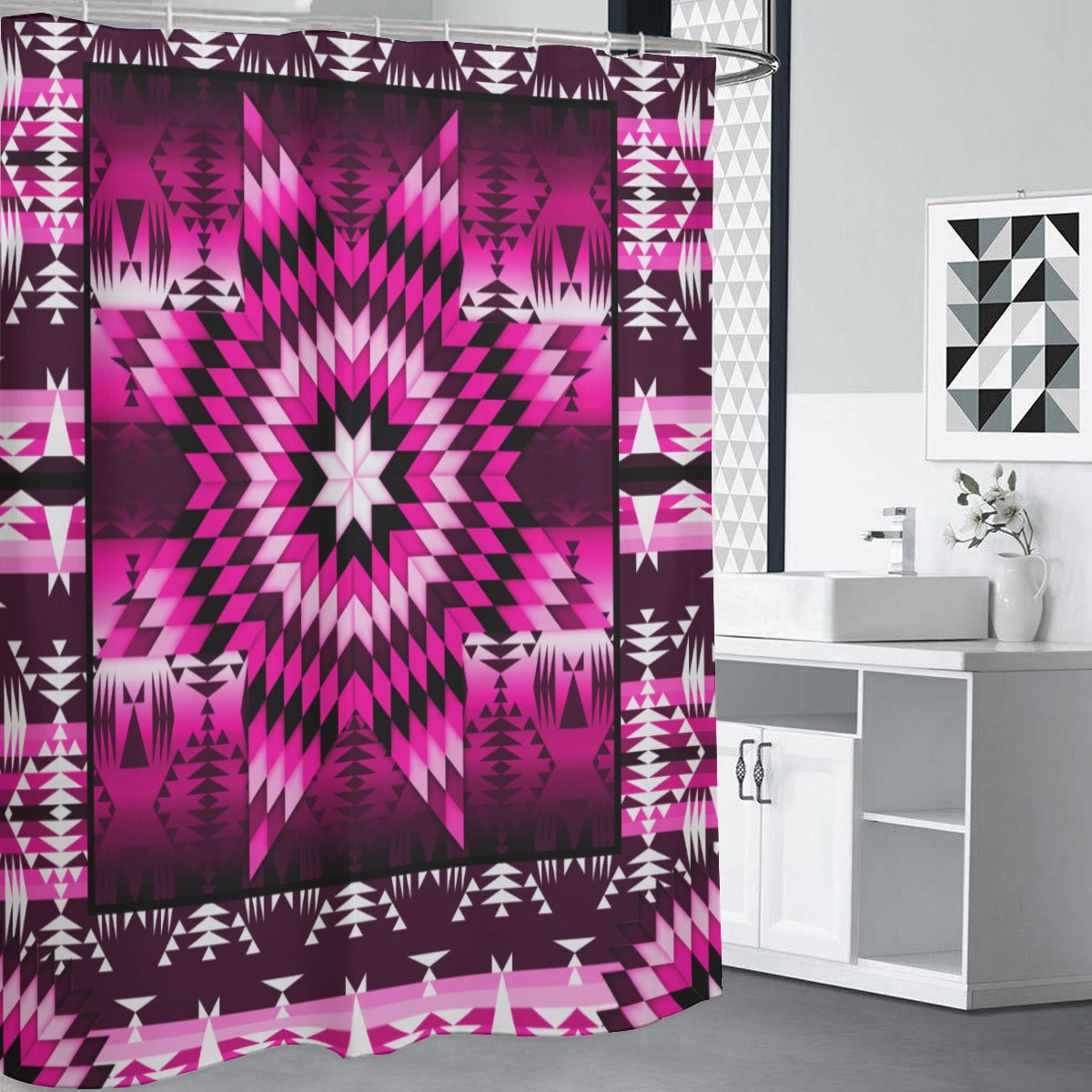 Berry Star Shower Curtain (59 inch x 71 inch)