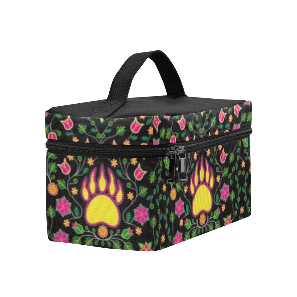 Floral Bearpaw Pink and Yellow Cosmetic Bag
