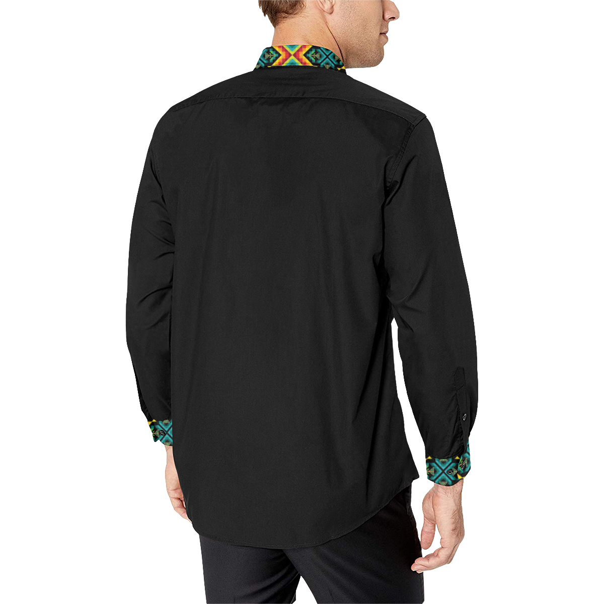 Black III Blanket Strip Men's Casual Dress Shirt