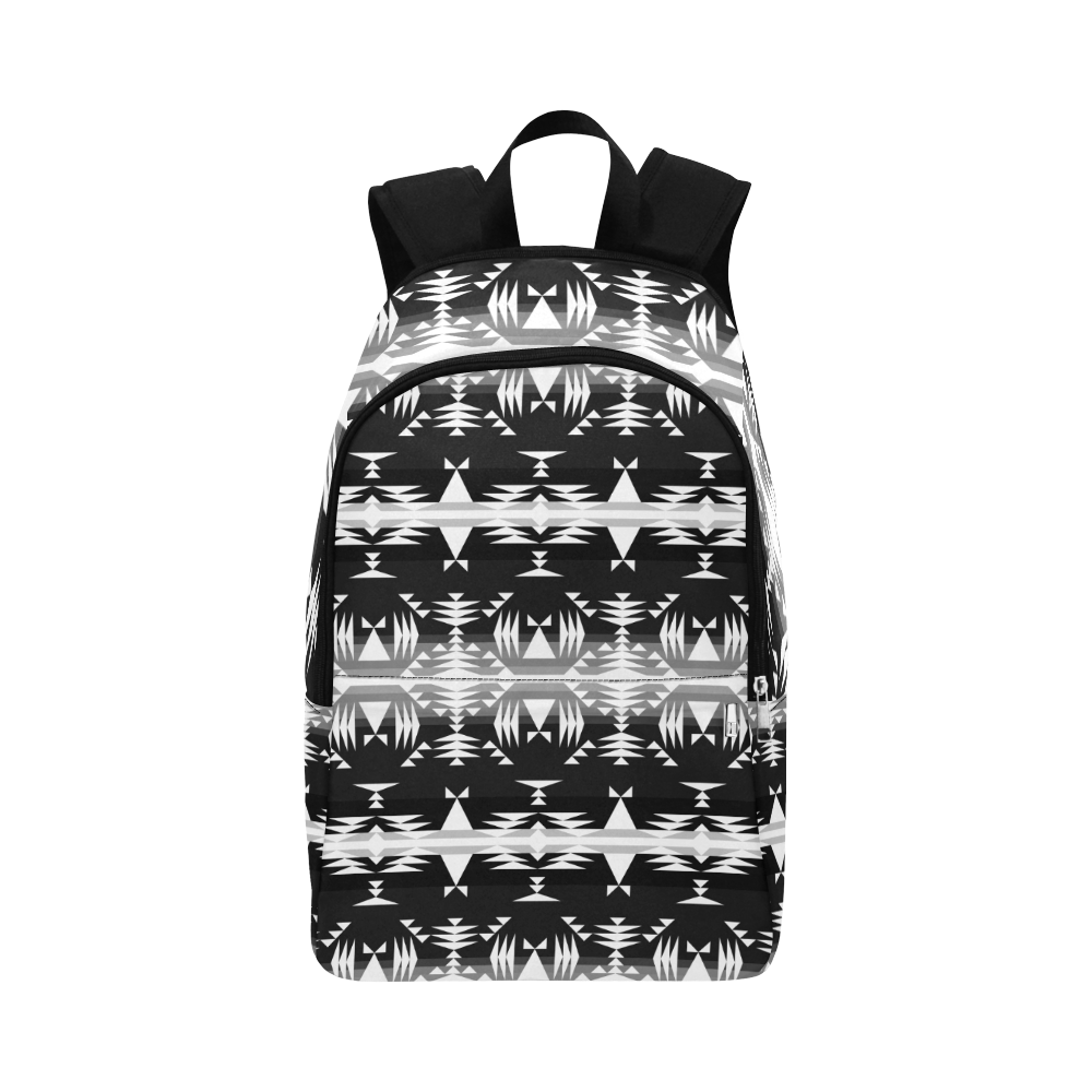 Between The Mountains Black and White Backpack