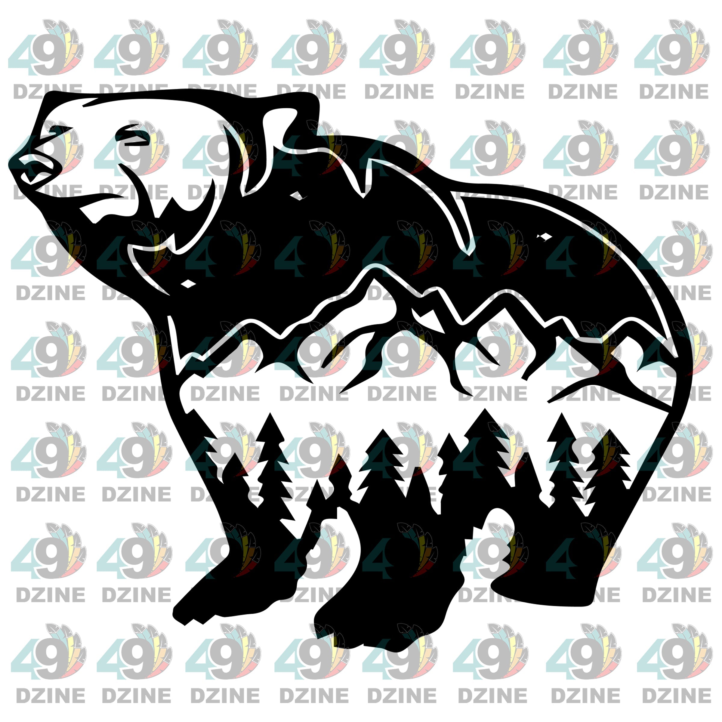 12-inch Black Bear Transfer