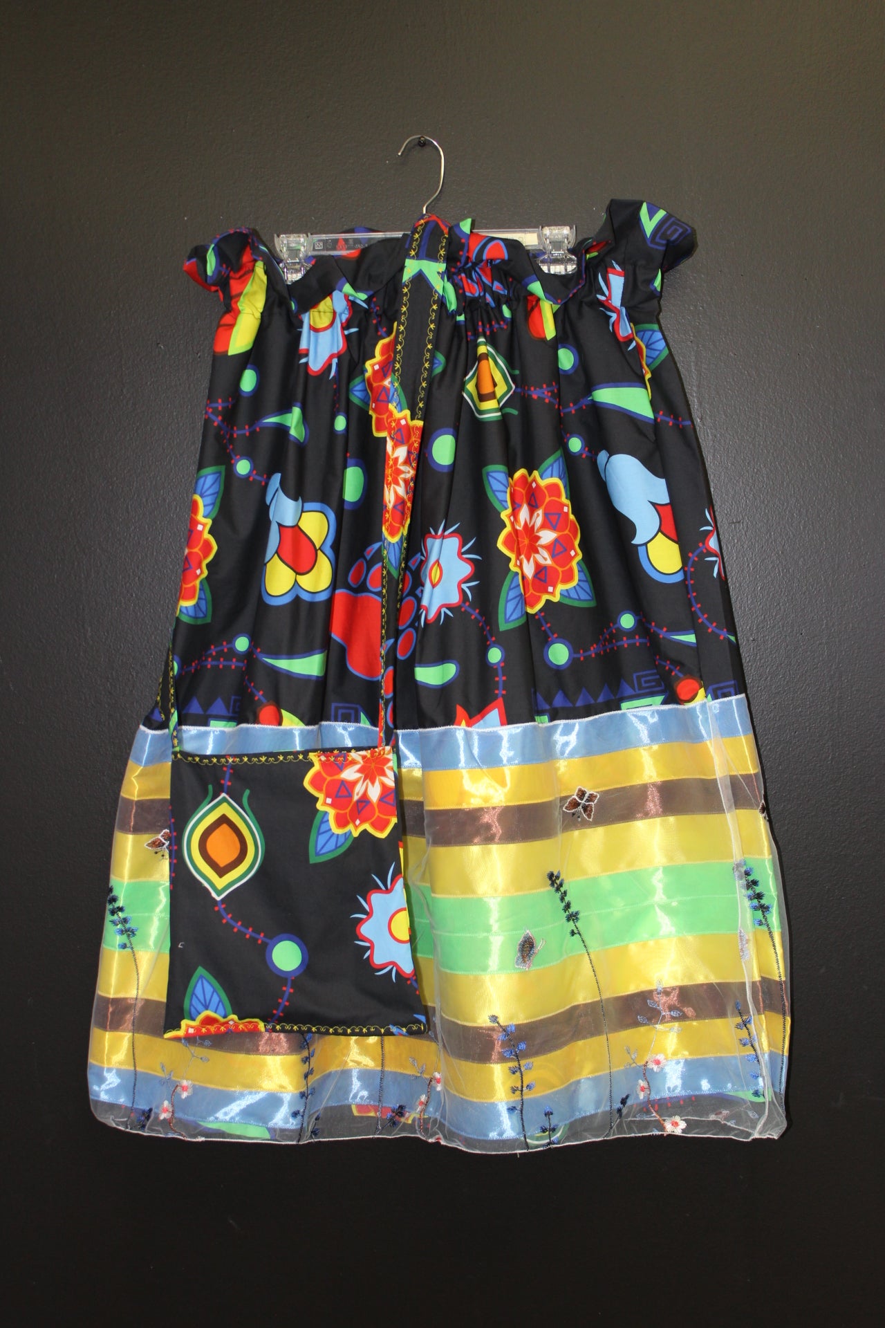 Bear Clan Floral 2 Overlay Ribbon Skirt w/ Bag