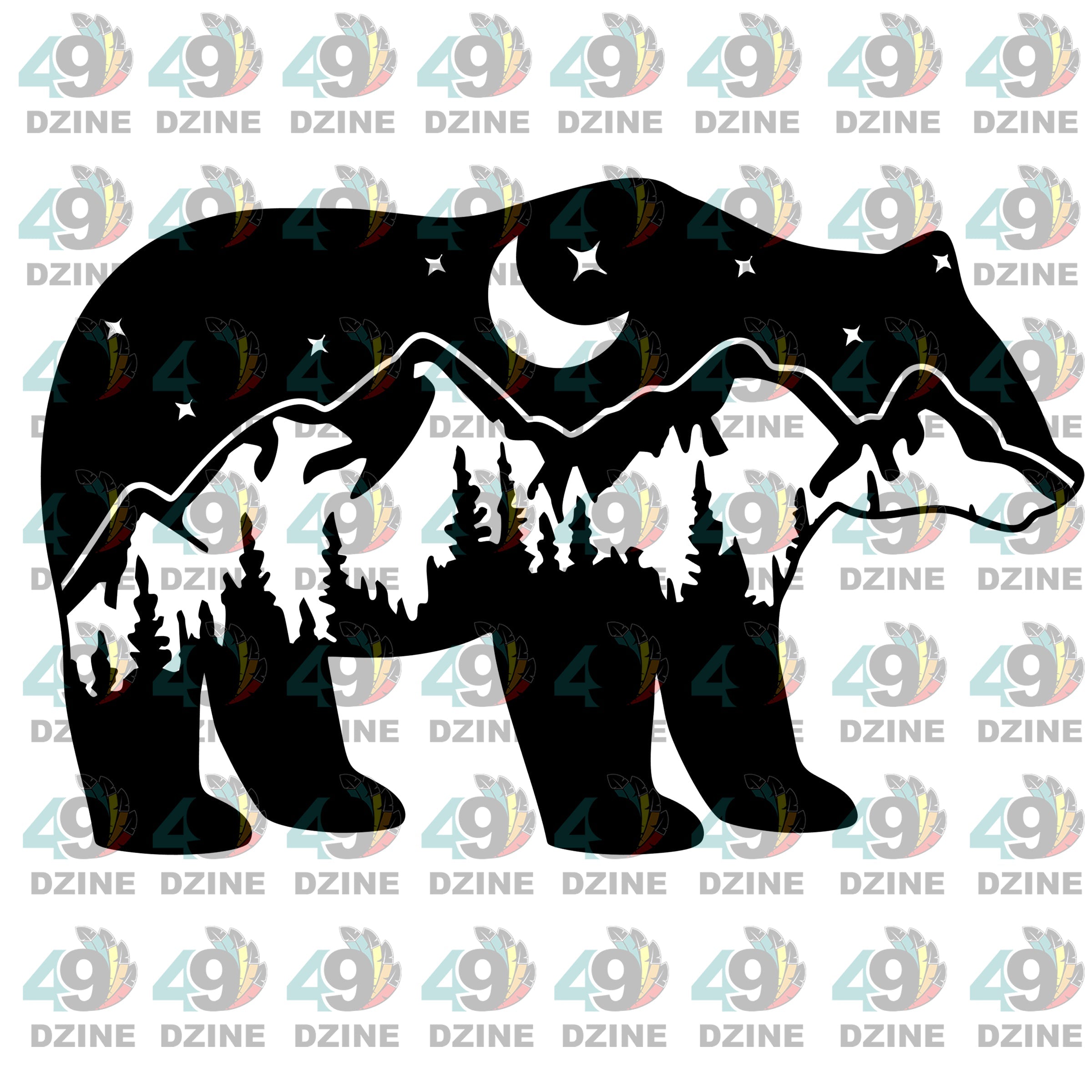 12-inch Mountain Animals Transfer