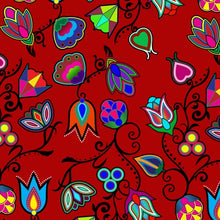 Load image into Gallery viewer, Indigenous Paisley Red Satin Fabric By the Yard
