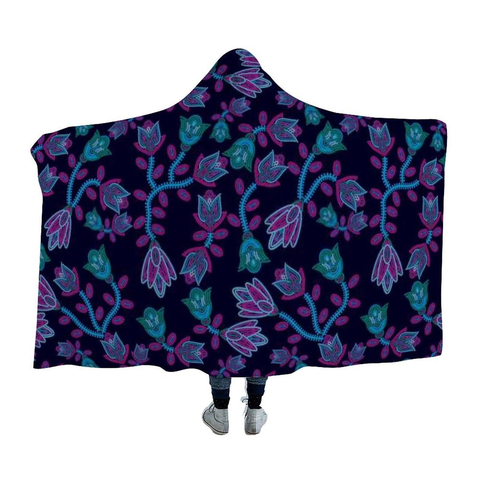 Beaded Blue Nouvea Hooded Blanket blanket 49 Dzine 