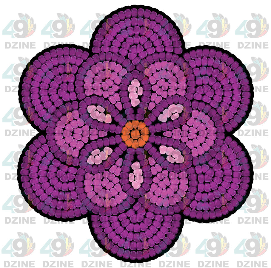 3-inch Beaded Floral Assets Transfer