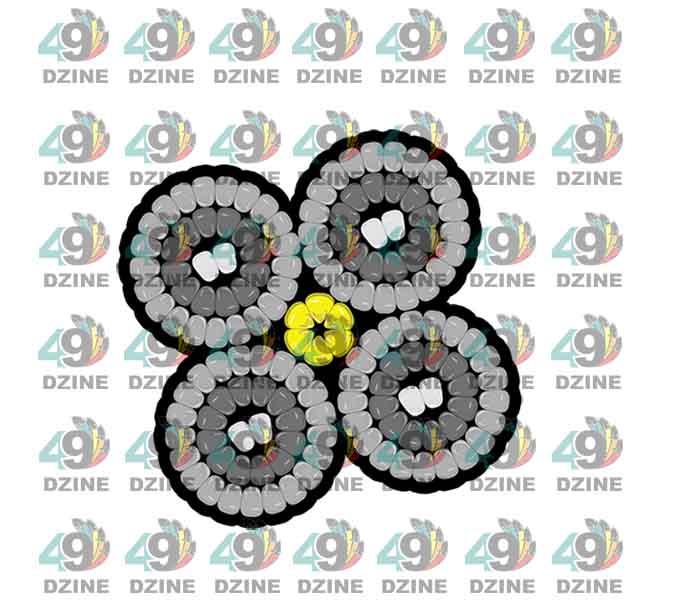 2-inch Beaded Nipin Flowers Transfer