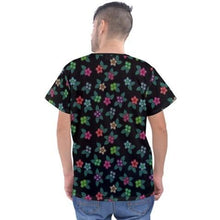 Load image into Gallery viewer, Berry Flowers Black Men&#39;s Scrub Top dresses 49 Dzine 
