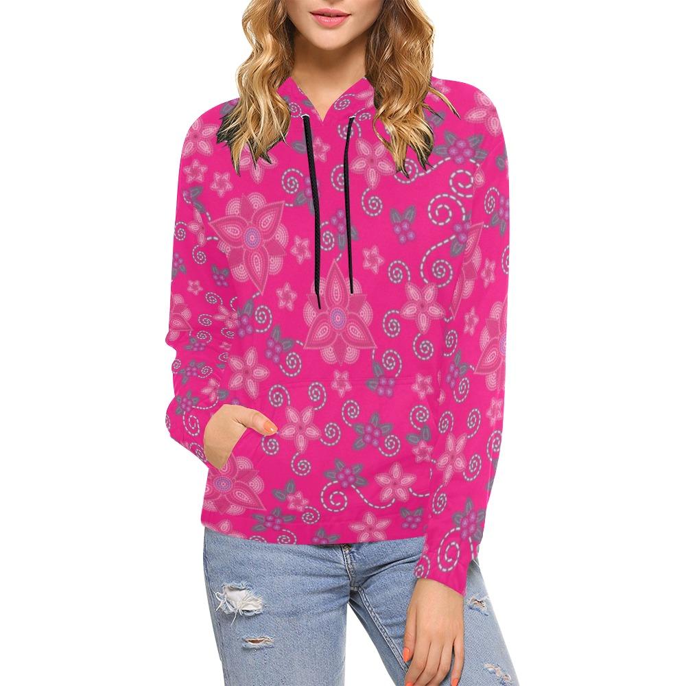 Berry Picking Pink All Over Print Hoodie for Women (USA Size) (Model H13) All Over Print Hoodie for Women (H13) e-joyer 
