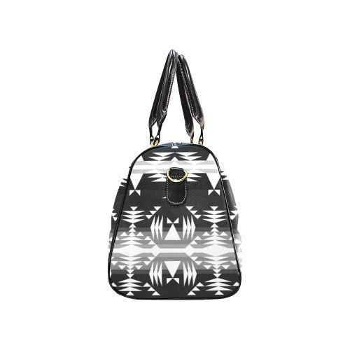 Between the Mountains Black and White New Waterproof Travel Bag/Large (Model 1639) Waterproof Travel Bags (1639) e-joyer 