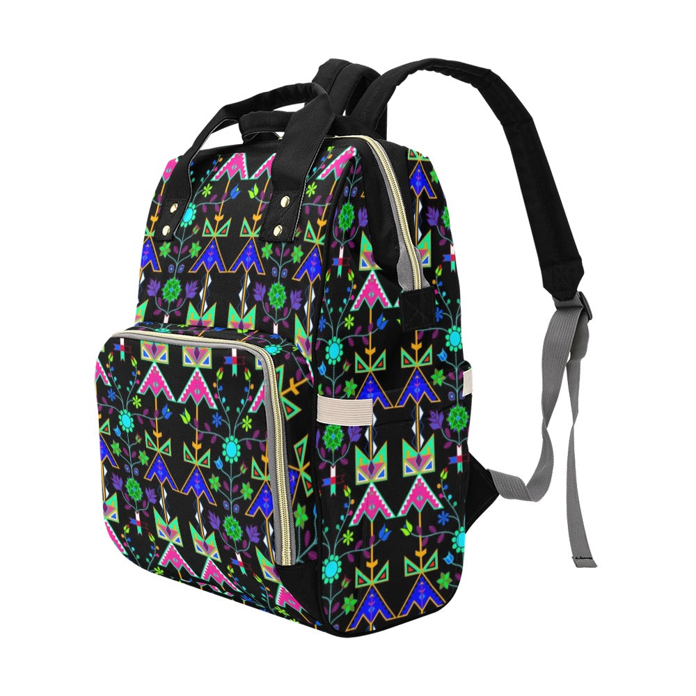 Itaopi Black Pink Multi-Function Diaper Backpack/Diaper Bag (Model 1688)