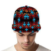 Load image into Gallery viewer, Black Fire and Turquoise Snapback Hat Herman 
