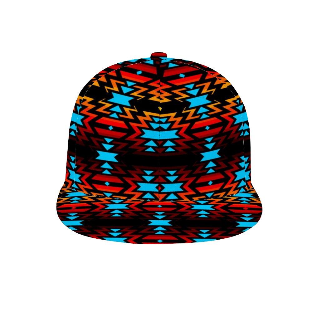 Black Fire and Turquoise Snapback Hat Herman 