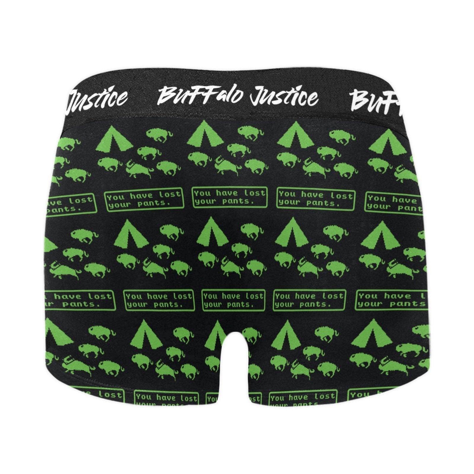 Buffalo Justice Green-Black Men's Boxer Briefs w/ Custom Waistband (Model L10) Men's Briefs-Custom Waistband (Merged Design) e-joyer 