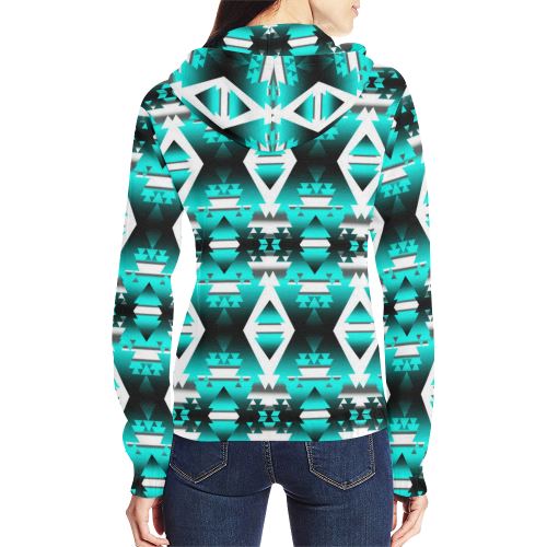 Deep Lake Winter Camp All Over Print Full Zip Hoodie for Women (Model H14) All Over Print Full Zip Hoodie for Women (H14) e-joyer 