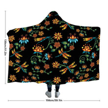 Load image into Gallery viewer, Dragon Lily Noir Hooded Blanket blanket 49 Dzine 
