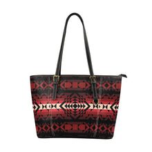 Load image into Gallery viewer, Black Rose Leather Tote Bag
