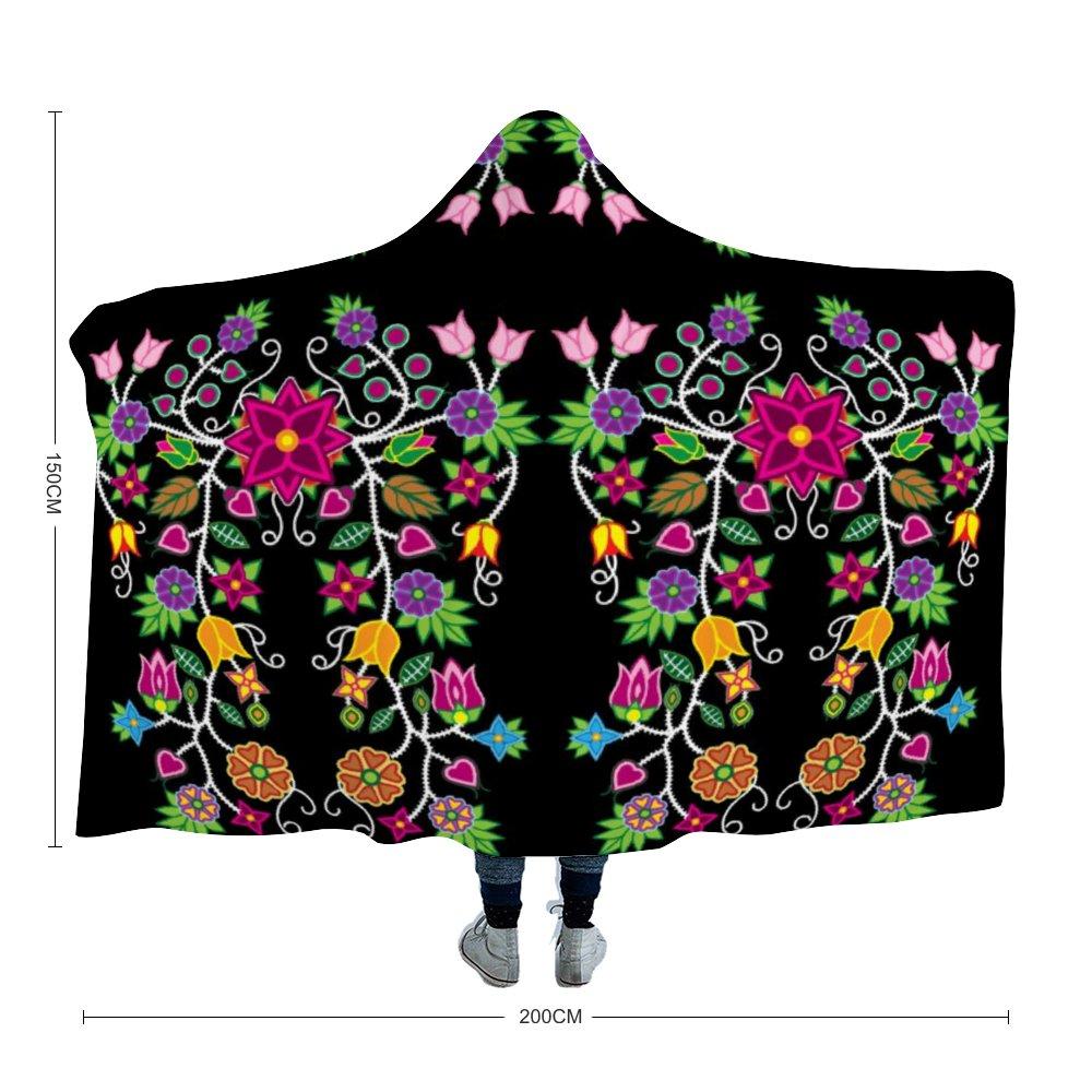 Floral Beadwork - 01 Cloak Hooded Blanket 49 Dzine Adult Size - 60