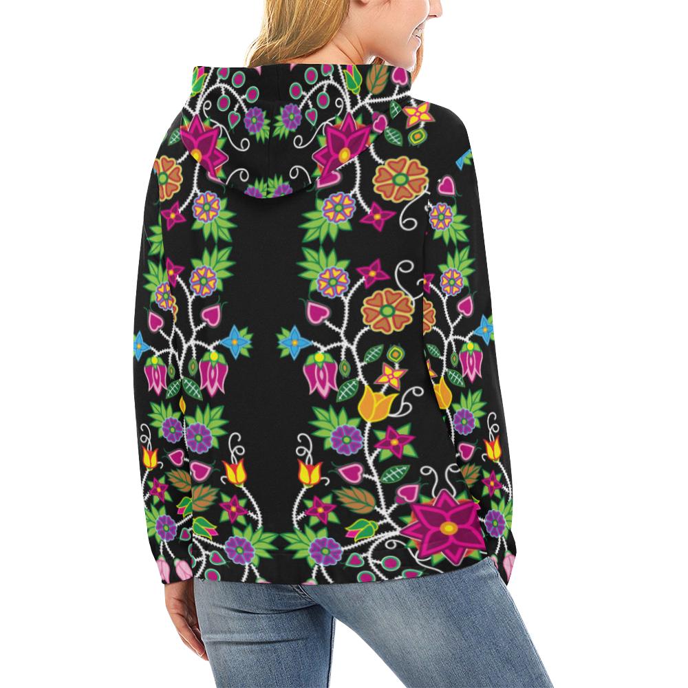 Floral Beadwork All Over Print Hoodie for Women (USA Size) (Model H13) All Over Print Hoodie for Women (H13) e-joyer 