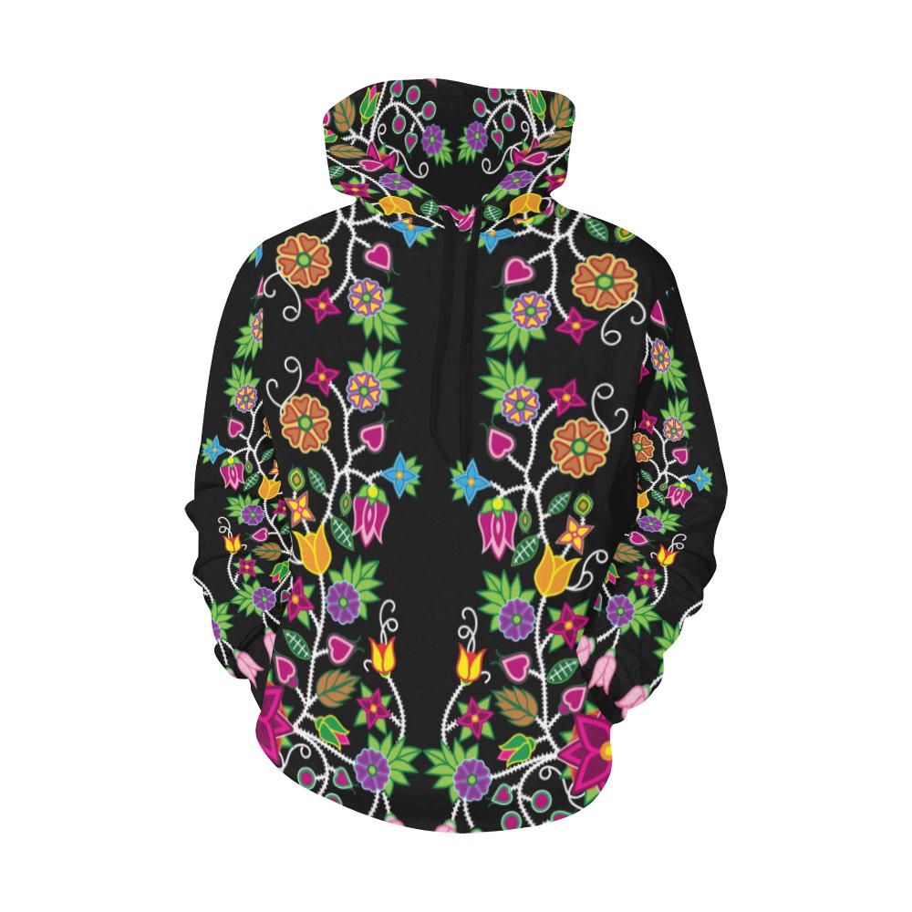 Floral Beadwork All Over Print Hoodie for Women (USA Size) (Model H13) All Over Print Hoodie for Women (H13) e-joyer 