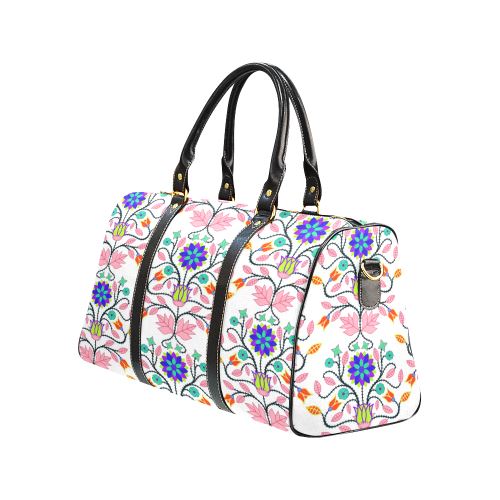 Floral Beadwork Four Clans White New Waterproof Travel Bag/Large (Model 1639) Waterproof Travel Bags (1639) e-joyer 