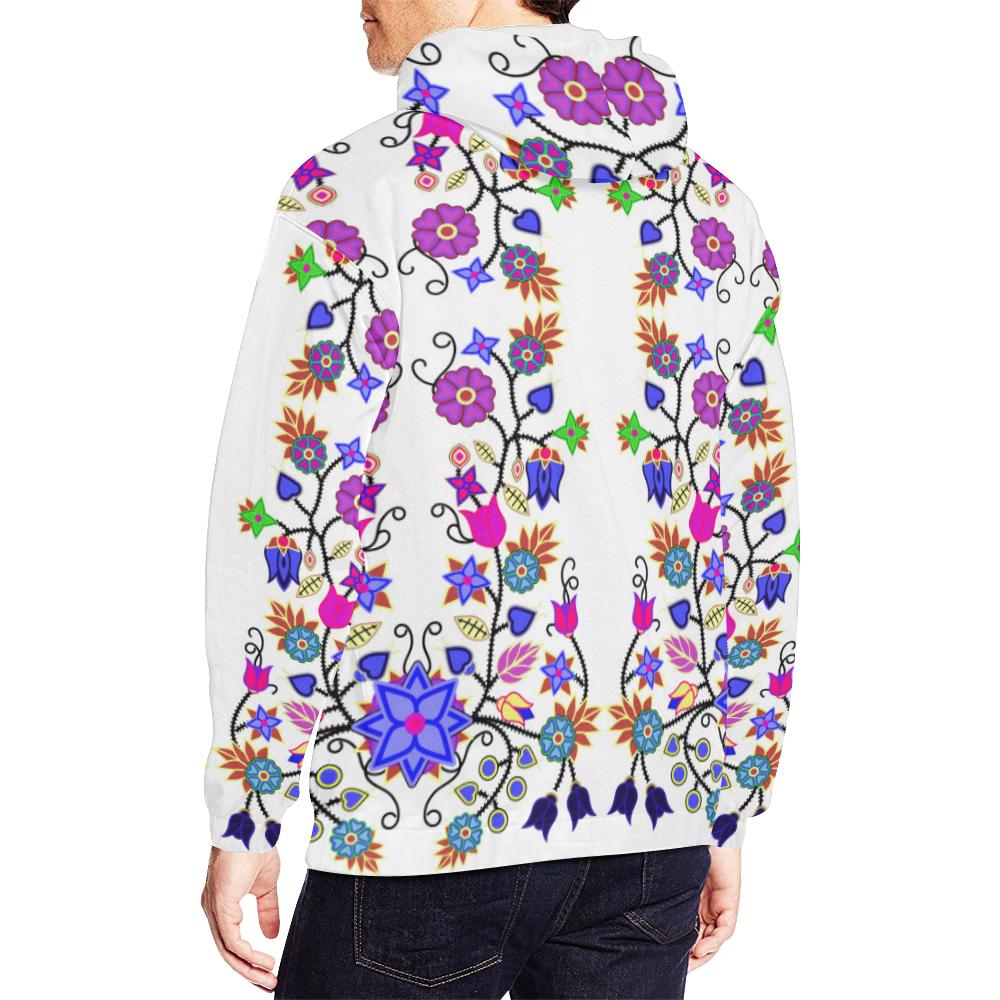 Floral Beadwork Seven Clans White All Over Print Hoodie for Men (USA Size) (Model H13) All Over Print Hoodie for Men (H13) e-joyer 