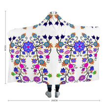 Load image into Gallery viewer, Floral Beadwork Seven Clans White Cloak Hooded Blanket 49 Dzine Adult Size - 60&quot;x80&quot; 
