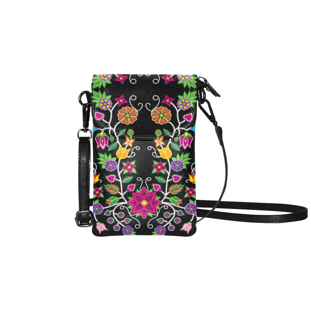 Floral Beadwork Small Cell Phone Purse (Model 1711) Small Cell Phone Purse (1711) e-joyer 