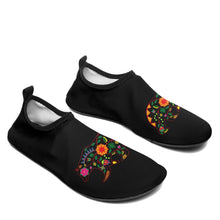 Load image into Gallery viewer, Floral Bear Sockamoccs Slip On Shoes 49 Dzine 
