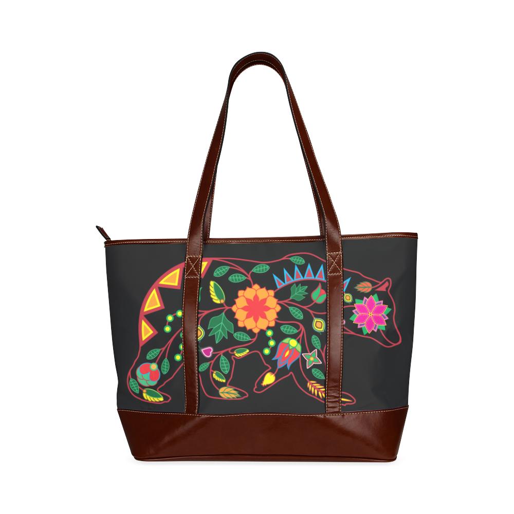 Floral Bear Tote Handbag (Model 1642) Tote Handbags (1642) e-joyer 