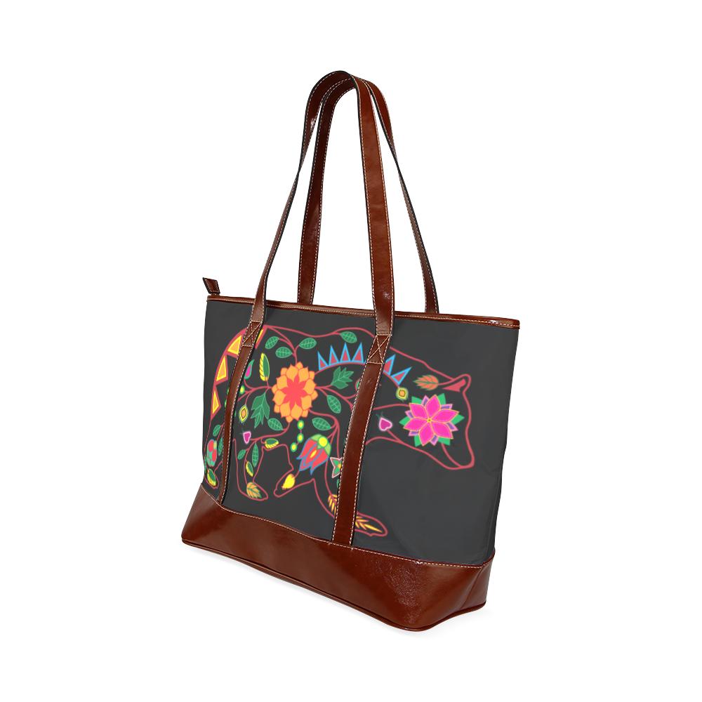 Floral Bear Tote Handbag (Model 1642) Tote Handbags (1642) e-joyer 