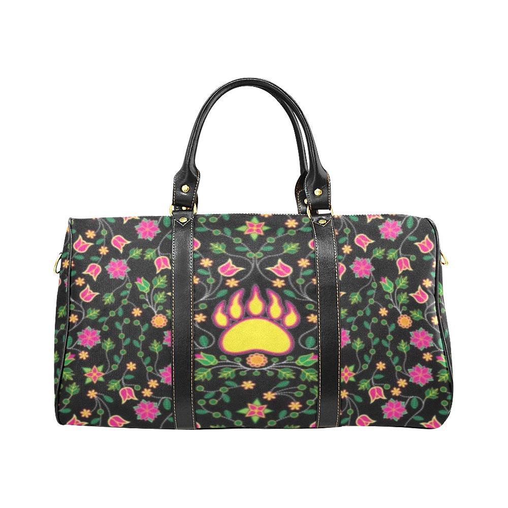 Floral Bearpaw Pink and Yellow New Waterproof Travel Bag/Large (Model 1639) Waterproof Travel Bags (1639) e-joyer 